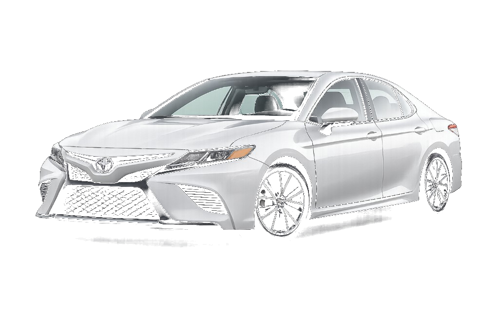 White Toyota Camry sedan