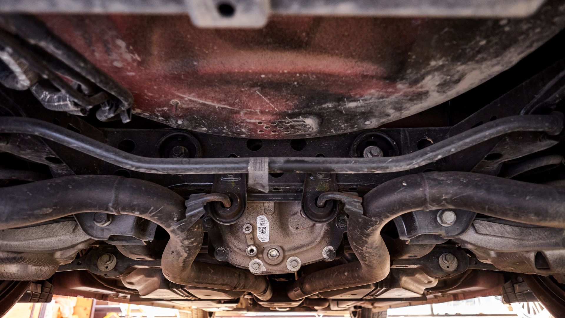 a close up of a car's exhaust system.