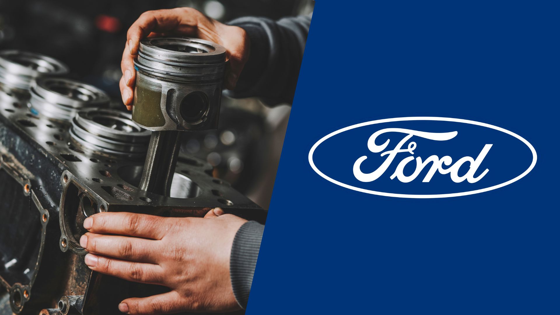 A man is working on a ford engine.|A white car with blue numbers on it.|The hood of a white car with numbers on it.|A white car with blue numbers on it.|A white car with blue numbers on it.|A white car with blue numbers on the hood.|A white car with blue numbers on it.|A white car with blue numbers on the hood.