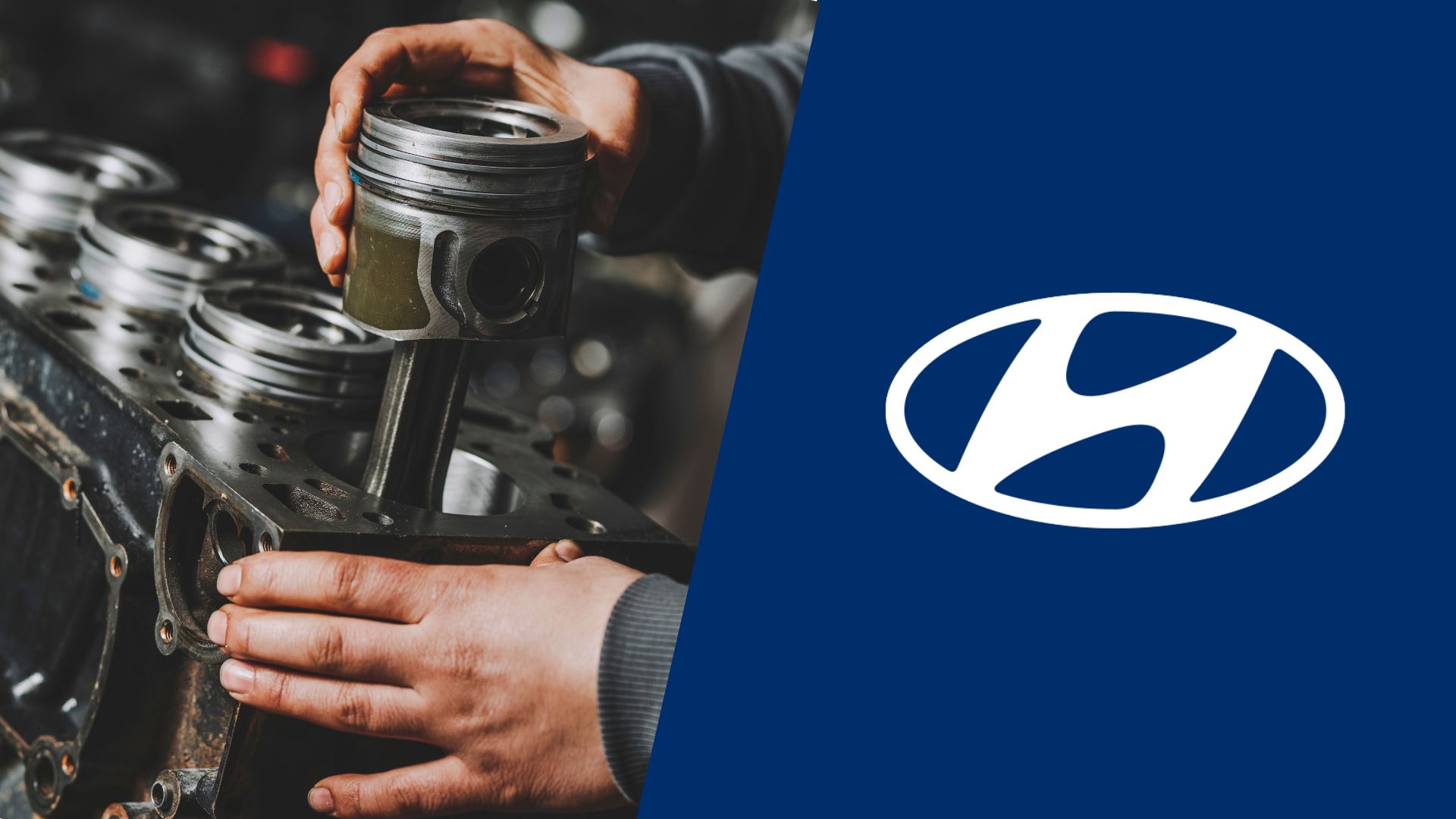 A man is working on a hyundai engine.|A white tesla sports car with four numbers on it.|A white tesla sports car with four numbers on it.|A white tesla sports car with four numbers on it.|A white tesla sports car with four numbers on it.