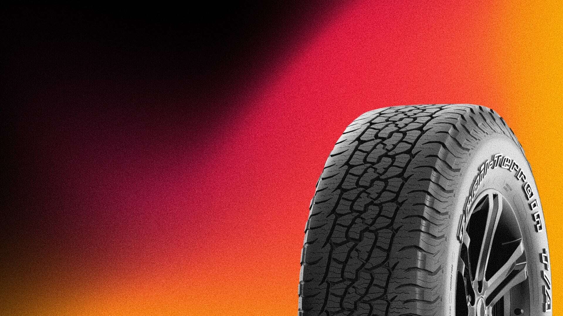 a close up of a tire on a colorful background.