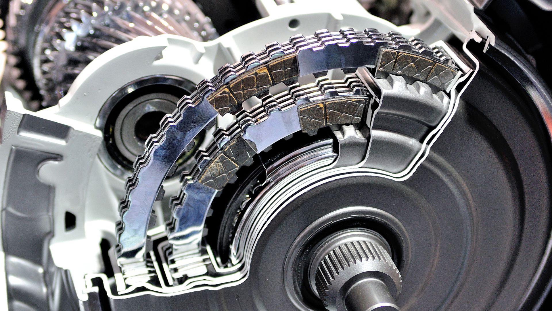 a close up of a motorcycle's gears and gears.