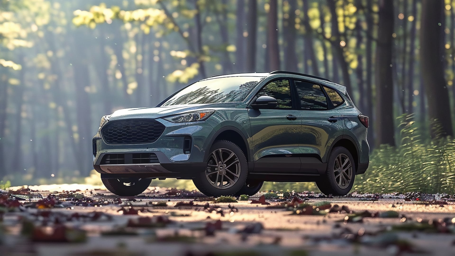 The 2020 Ford Escape, a year to avoid, is parked in a wooded area.
