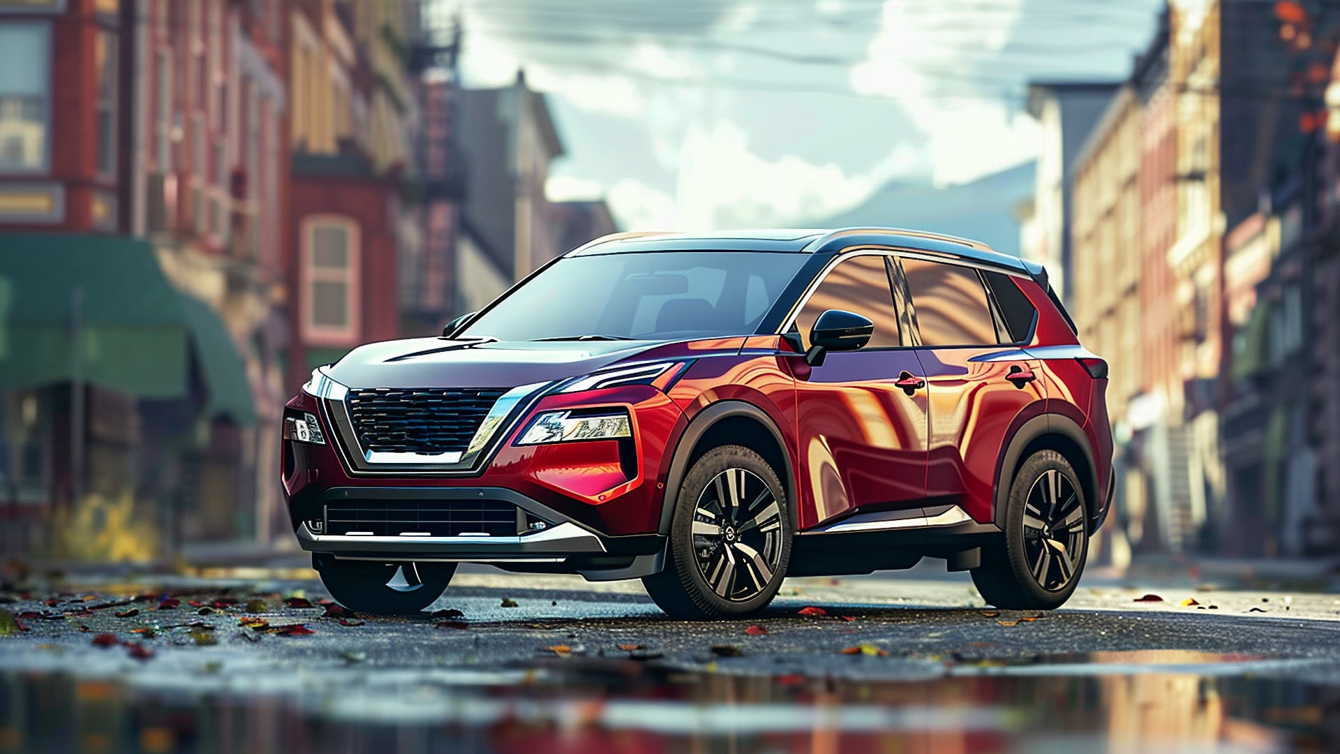 The 2020 Nissan Pathfinder is parked on a city street.