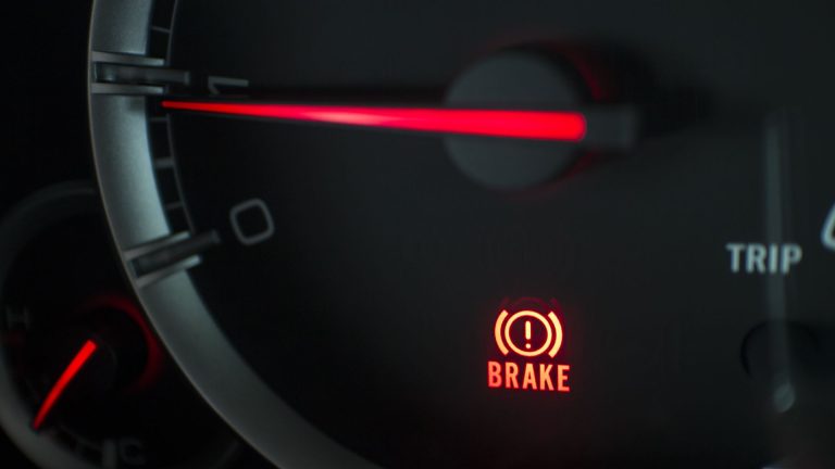 a close up of a car's brake light.