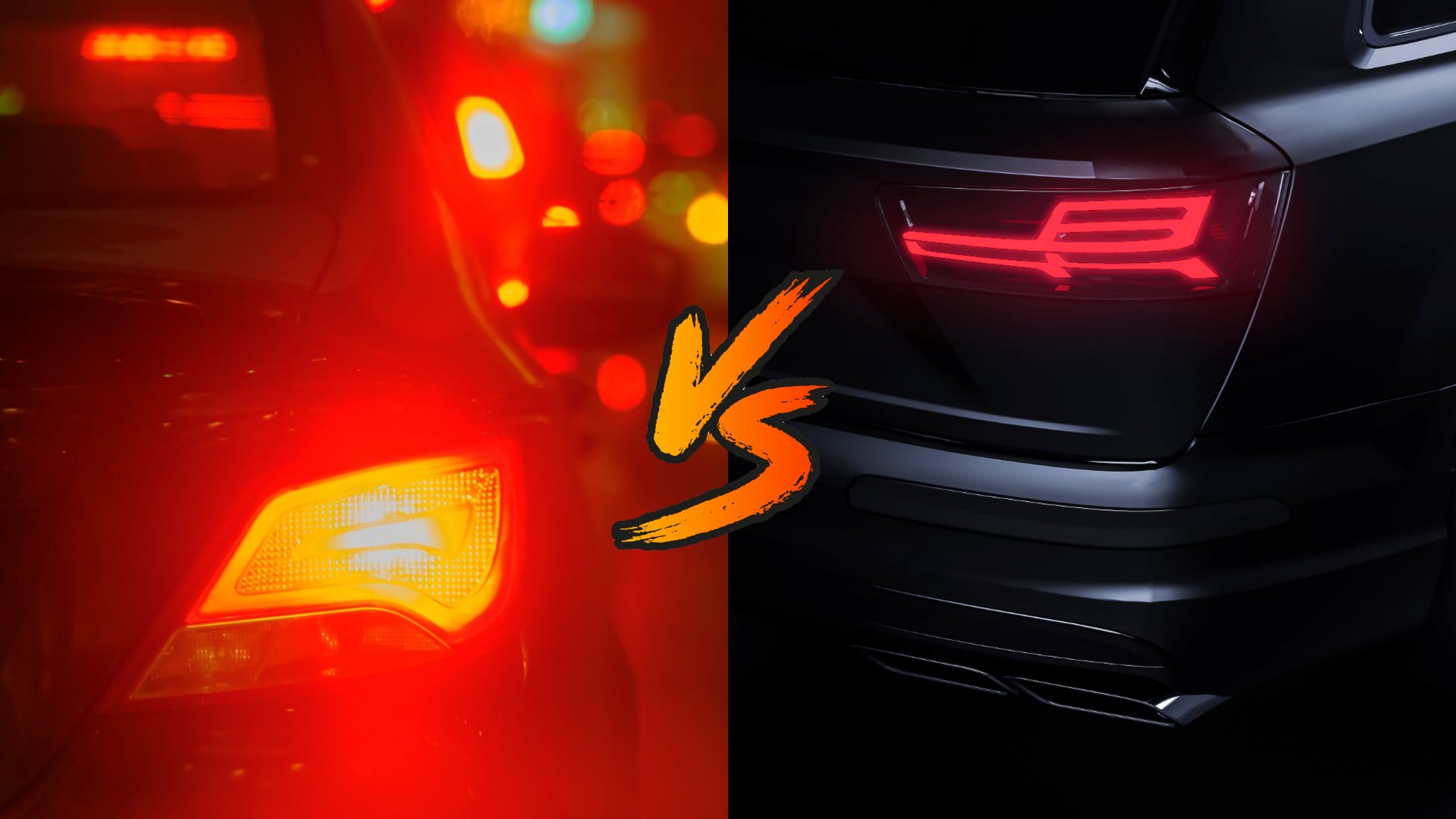 a close up of a car's tail lights.