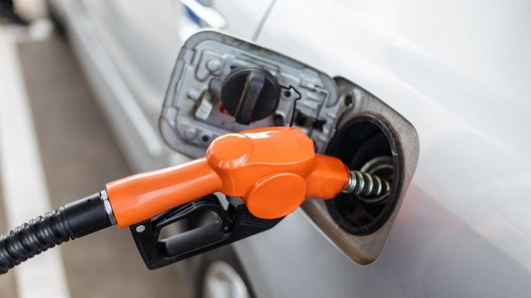 a close up of a car's fuel pump.