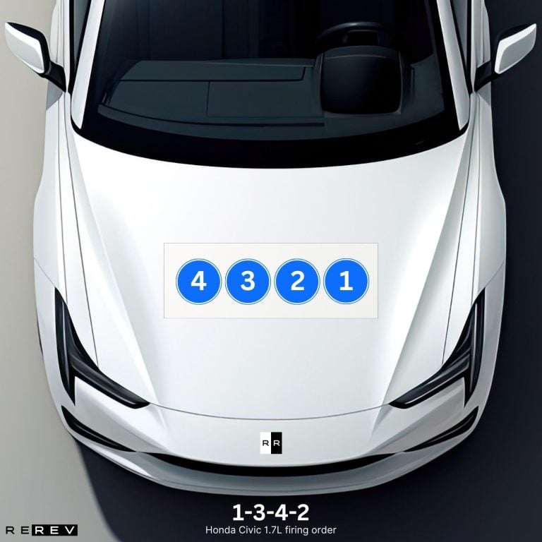 A white car with four numbers on the hood.
