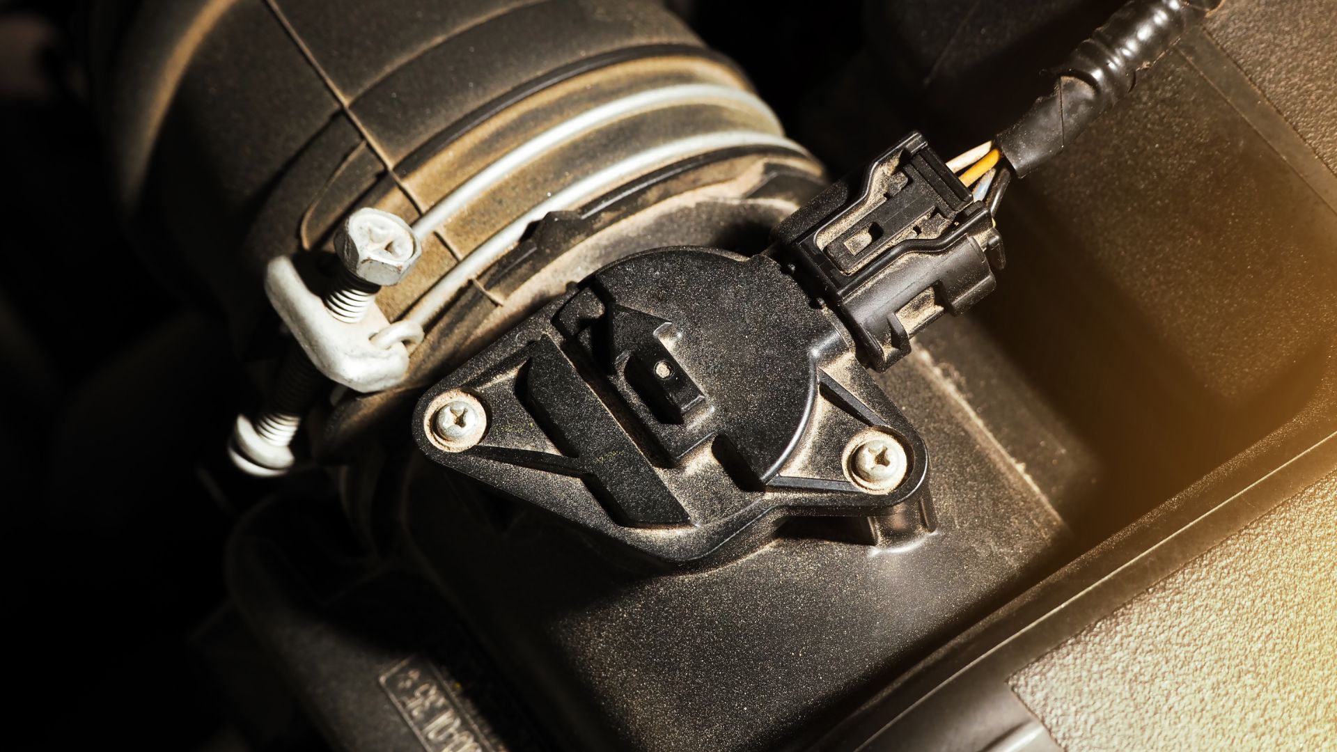a close up view of a car's fuel pump.