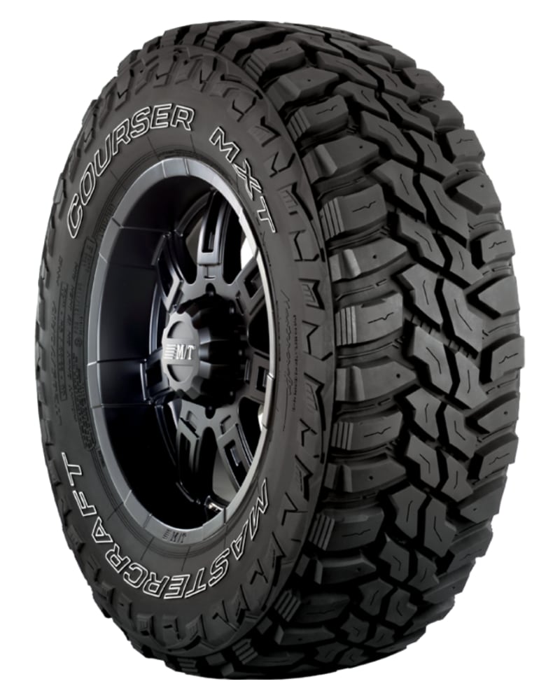 a truck tire on a white background.