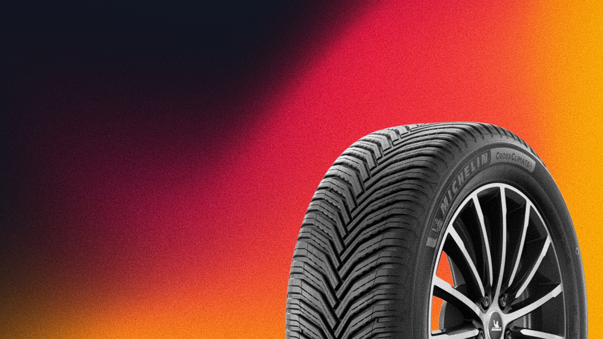 a close up of a tire on a colorful background.