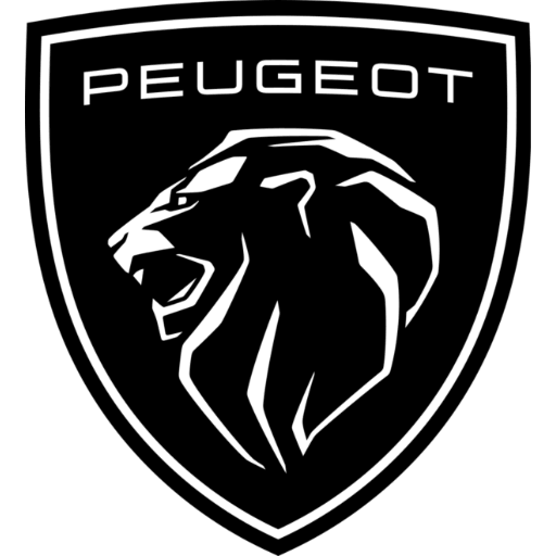 a black and white logo with a lion on it.
