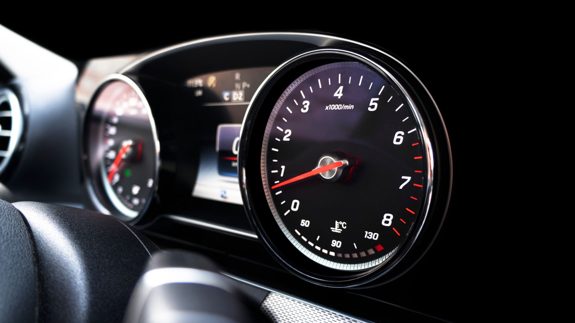 a close up of a speedometer on a car.