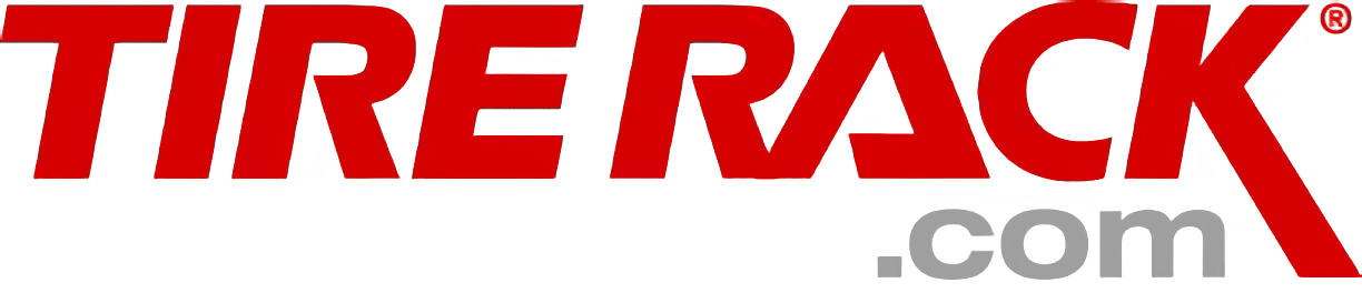 a black and red logo with the words,'tire rack com '.