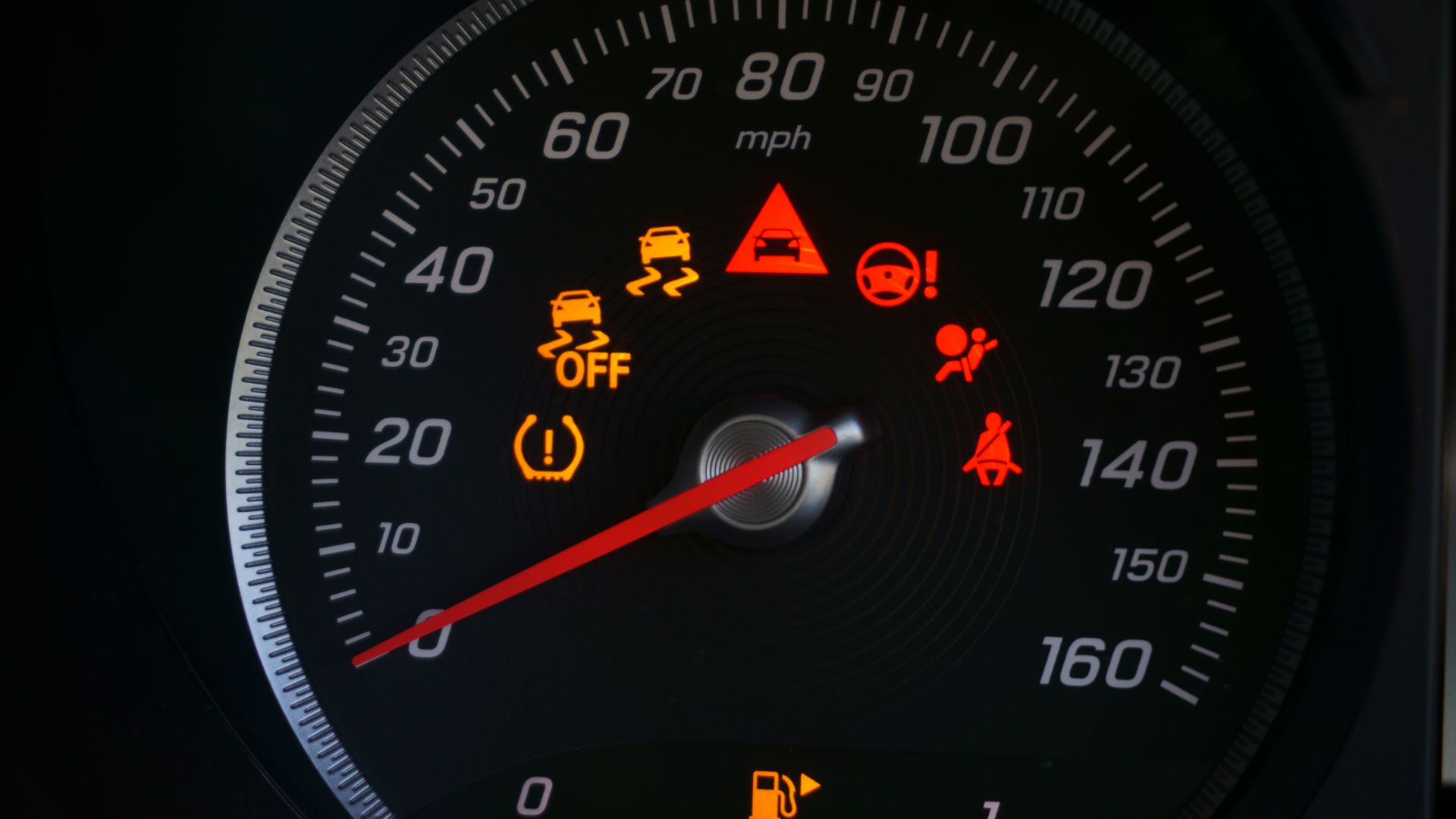 a close up of a speedometer on a vehicle.