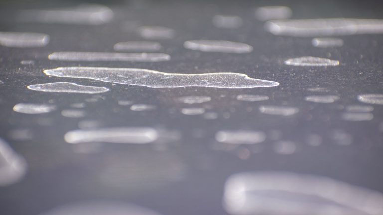 a close up of a table with a lot of bubbles on it.